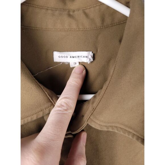 Good American Shirt Jacket Shacket Womens Size 3 Oversized fit Button‎ Up - Picture 3 of 6